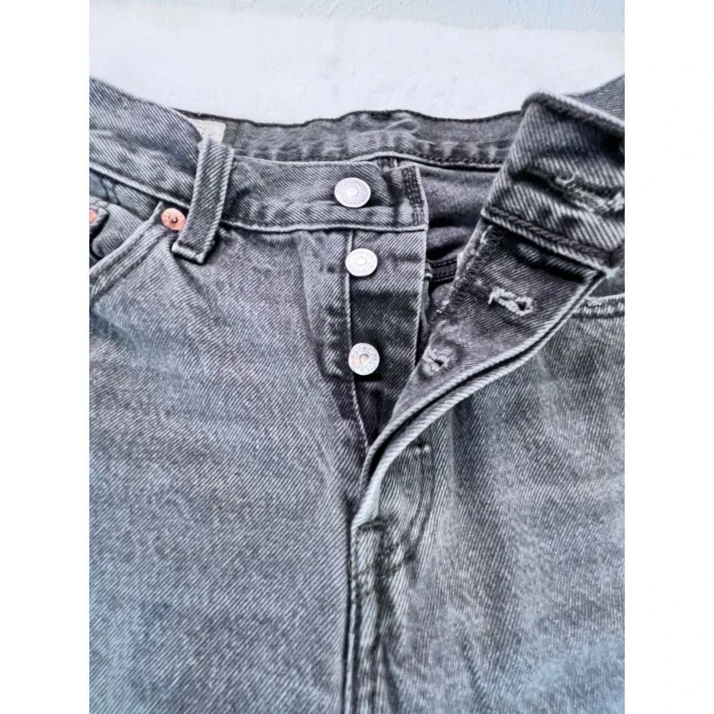LEVIS PREMIUM 501‎ Grey Wash Button Fly Straight Leg Jeans Mens Size 32x30